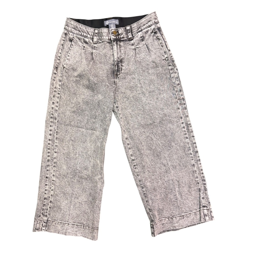 Democracy Skyrise Ab- Solution Cropped Wide Leg Acid Wash Jeans sz 12 NWOT